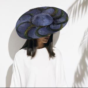 hat with peacock feathers